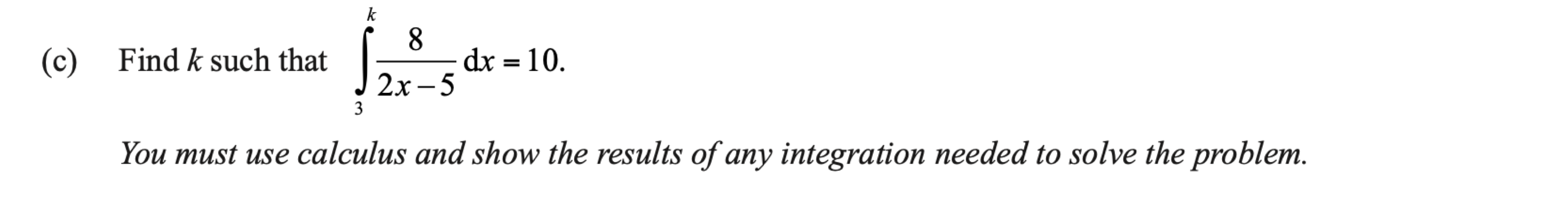 Question 2(c) original exam prompt; text transcription follows