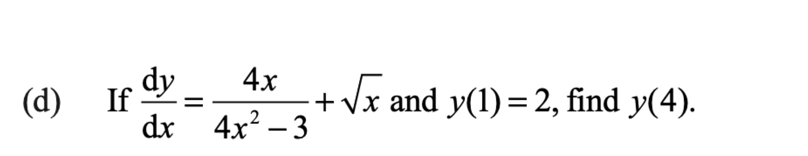 Question 3(d) original exam prompt; text transcription follows