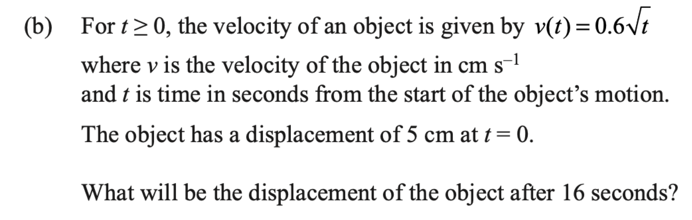 Question 1(b) original exam prompt; text transcription follows