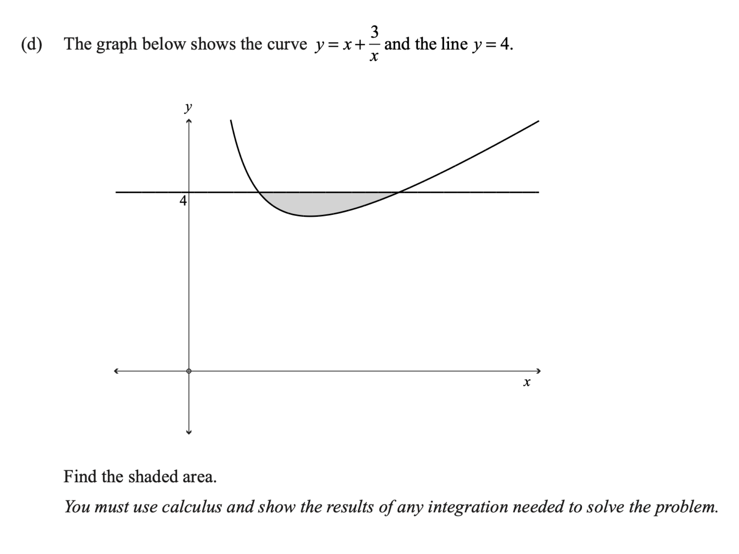 Question 1(d) original exam prompt; text transcription follows