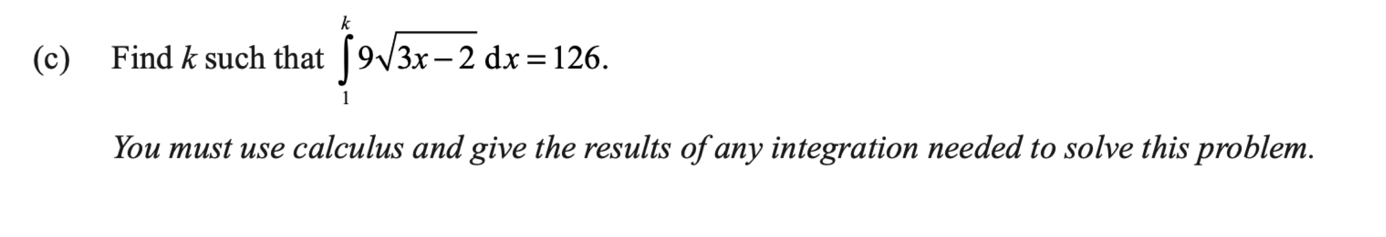 Question 2(c) original exam prompt; text transcription follows