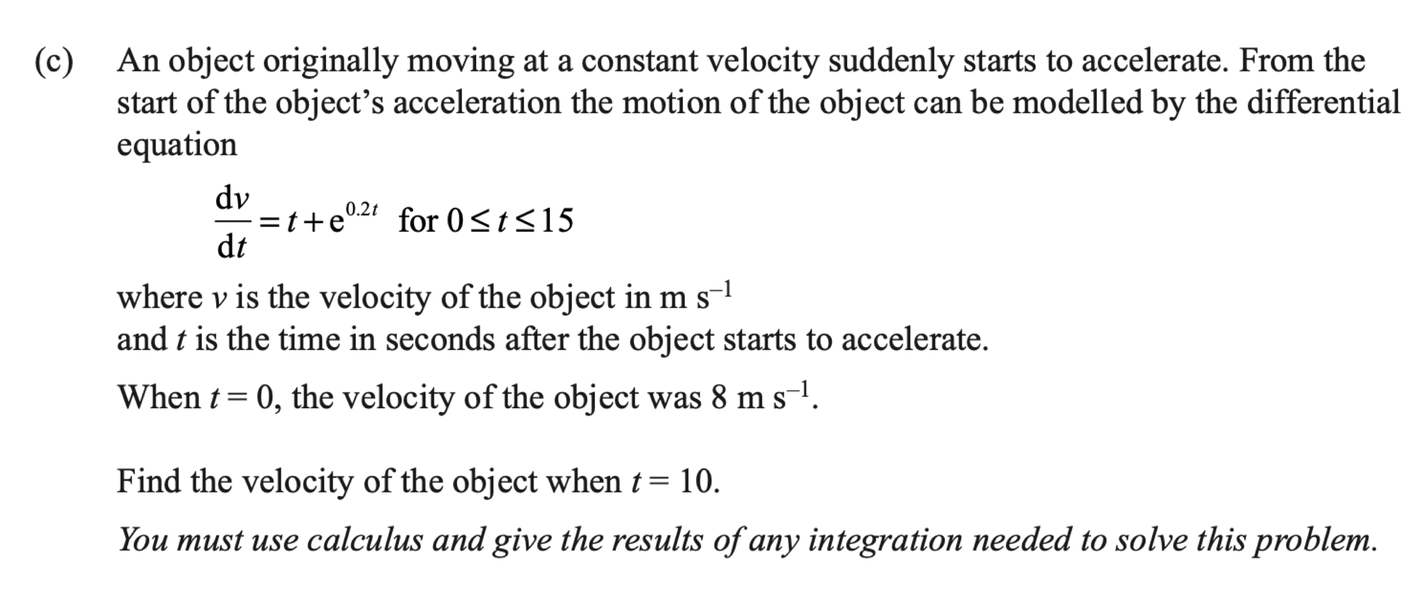 Question 3(c) original exam prompt; text transcription follows